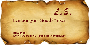 Lamberger Sudárka névjegykártya